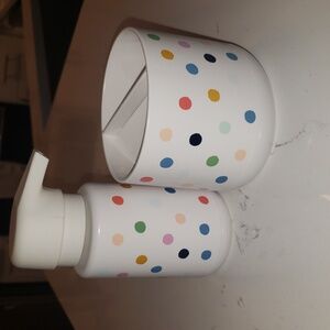 toothbrush and soap dispenser